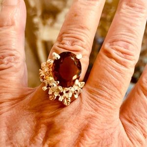 Authentic smoke topaz ring